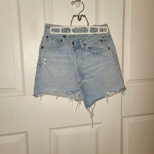 Agolde Criss Cross Denim Skirt